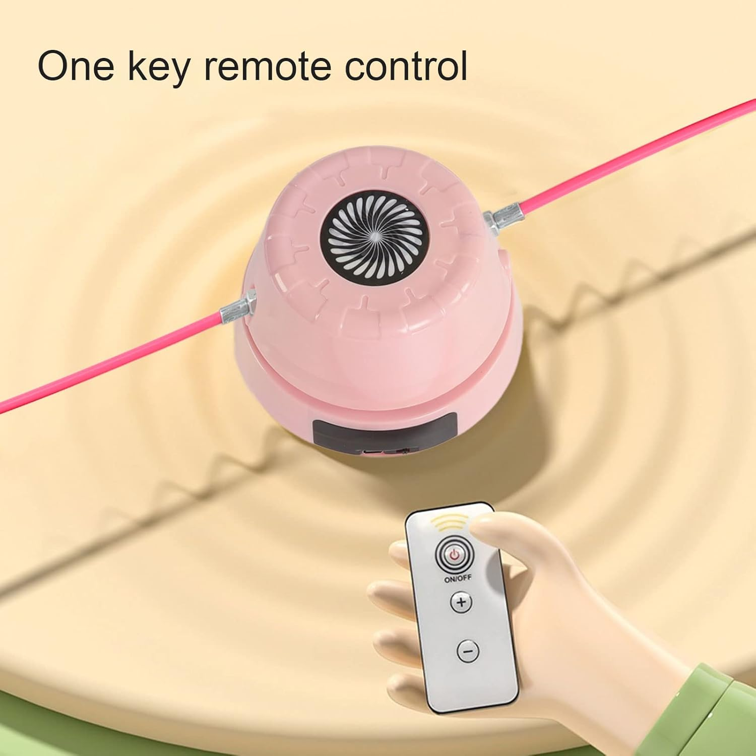 Ein rosa Smart-Seil mit Fernbedienung und einem Schnurloseil.