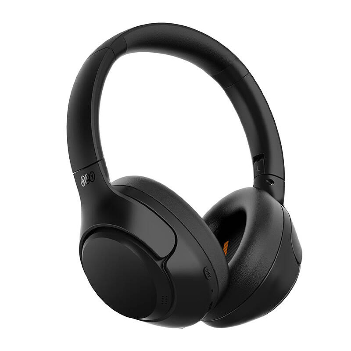 Schwarze Over-Ear-Kopfhörer mit ANC-Logo auf dem rechten Ohr.