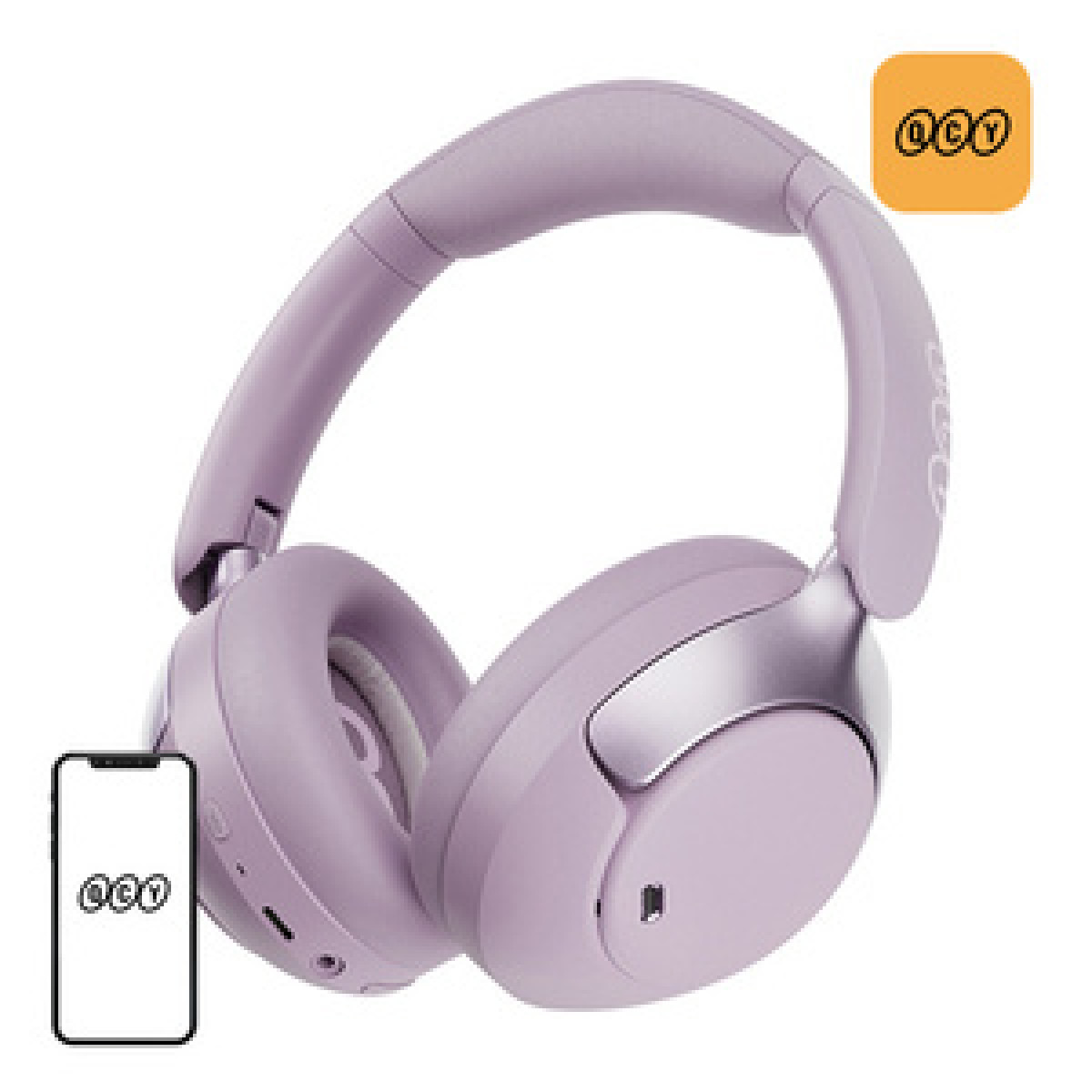 QCY H3 Pro Hybrid ANC Hi-Res LDAC Bluetooth 5.4 Çift Cihaz Desteği Kablosuz Kulak Üstü Kulaklık Mor