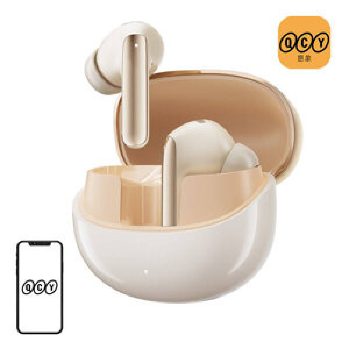 QCY HT08 MeloBuds Pro Hi-Res LDAC Adaptif ANC 6 mikrofon 5.3 Bluetooth Kulak İçi Kulaklık Gold