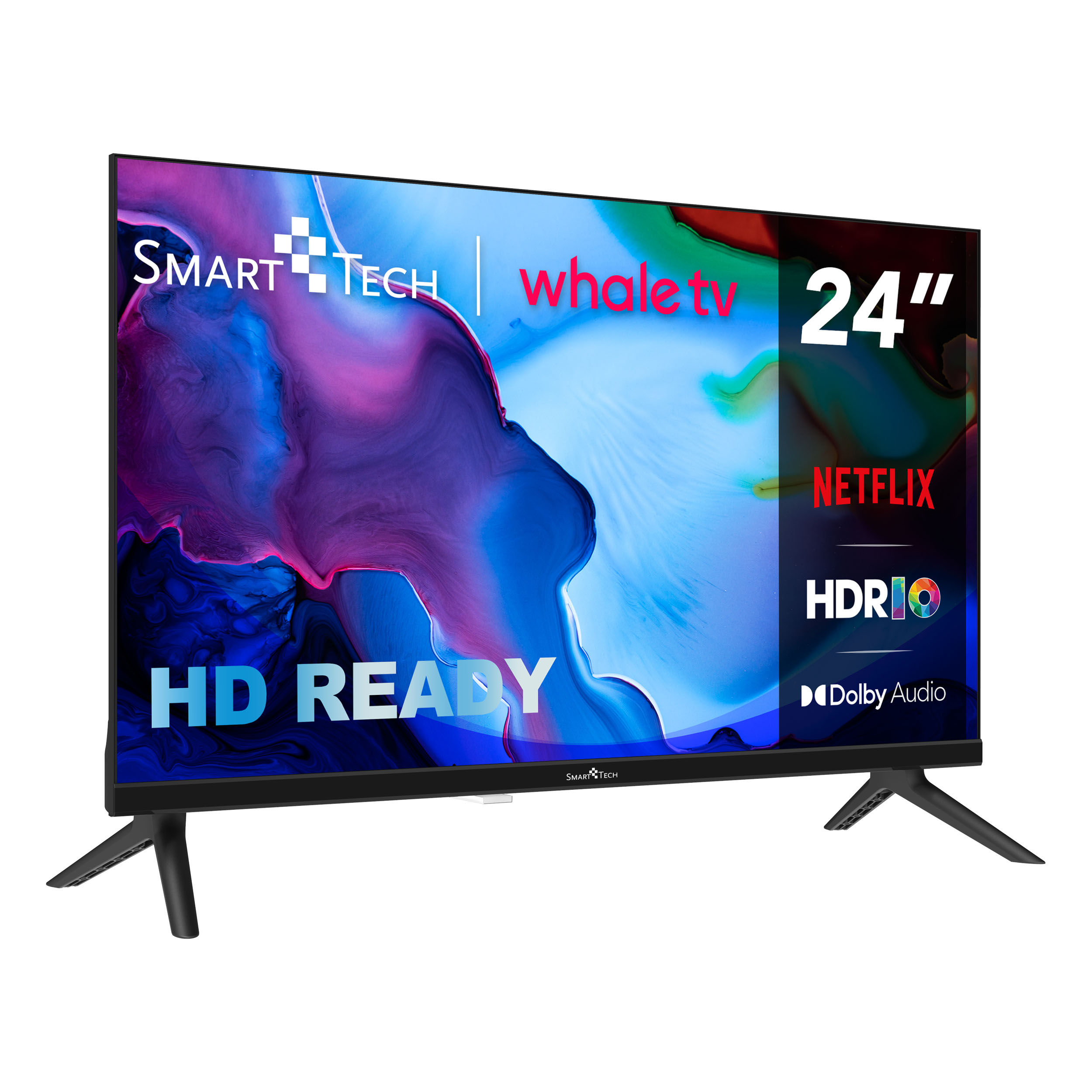 Un Smart TV de 24 pulgadas con HD Ready, Netflix, HDR10 y Dolby Audio.