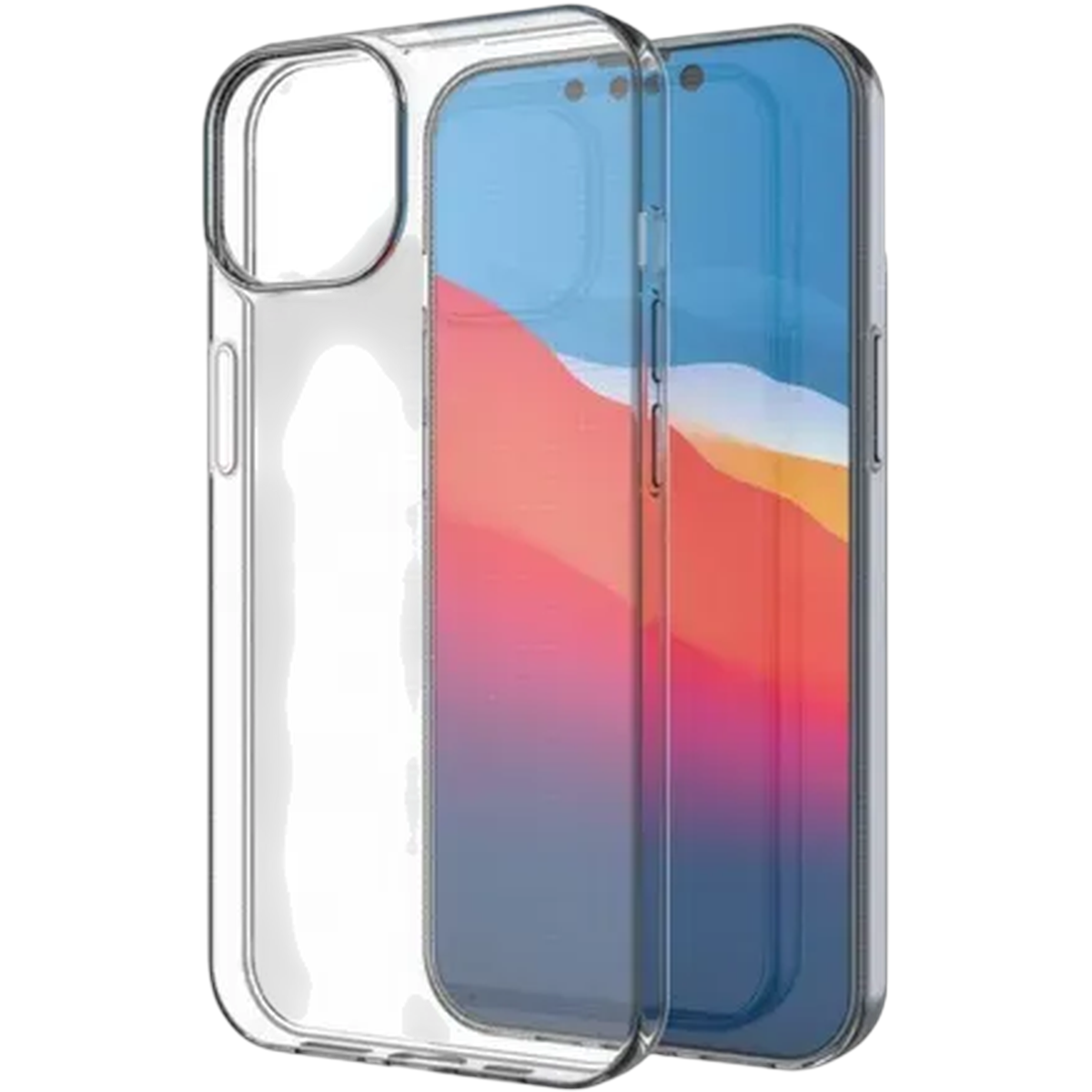 Ein durchsichtiger Handyhülle mit einem Telefon darin.