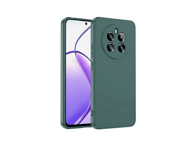 GPACK Realme 12 Pro Plus Uyumlu Lansman Silikon İçi Kadife Telefon Kılıfı Koyu Yeşil