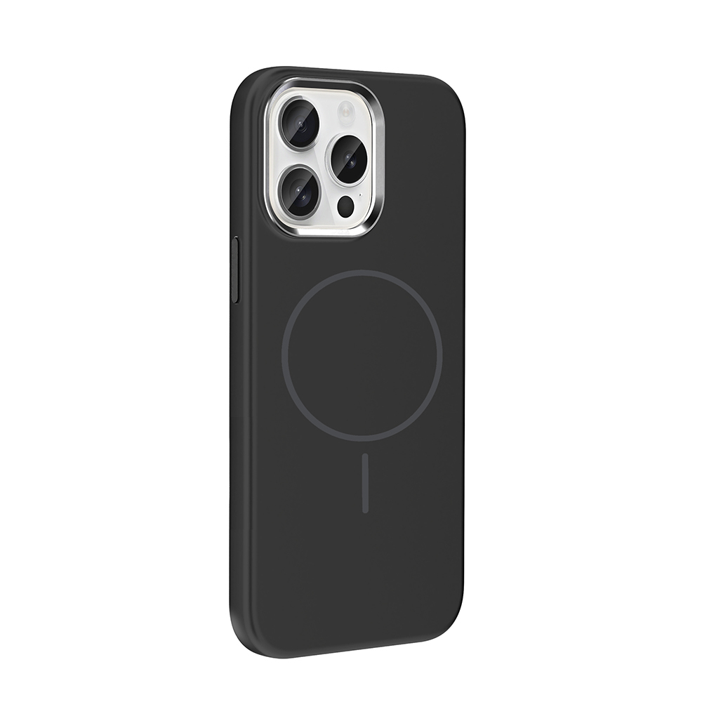 GPACK iPhone 15 Pro Max Uyumlu Edi Silikon M-Safe Şarj Özellikli Telefon Kılıfı Siyah
