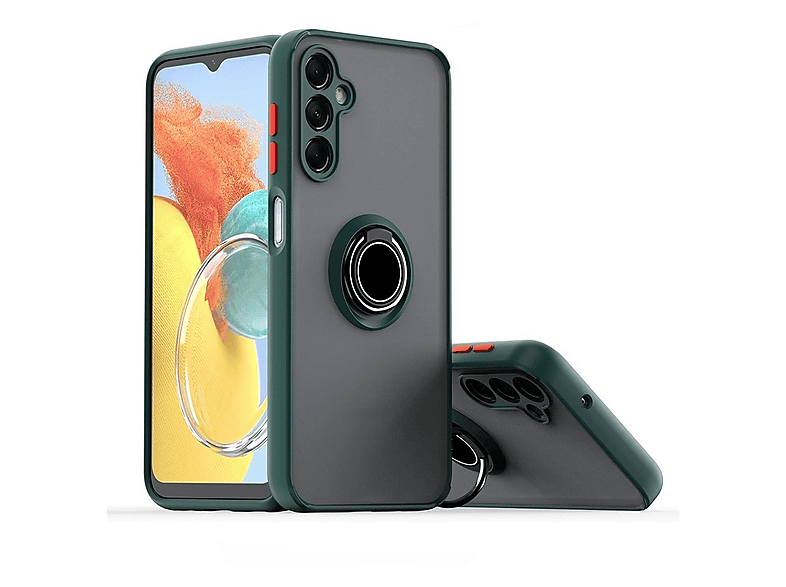 GPACK Samsung Galaxy A17 Uyumlu Montreal Yüzüklü Mıknatıslı Silikon Telefon Kılıfı Koyu Yeşil