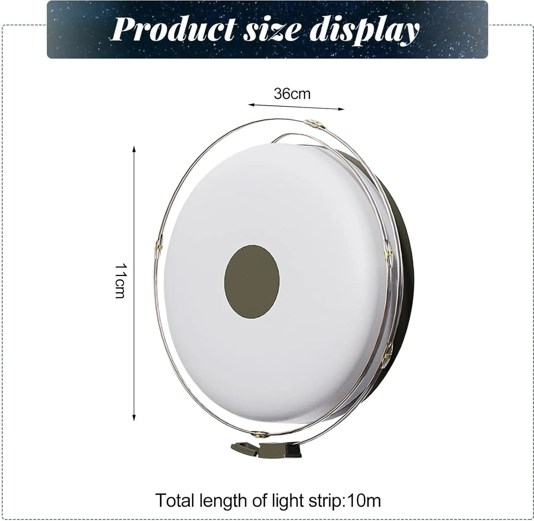 Grüne Lampe mit silbernem Griff, 11cm hoch, 36cm breit.