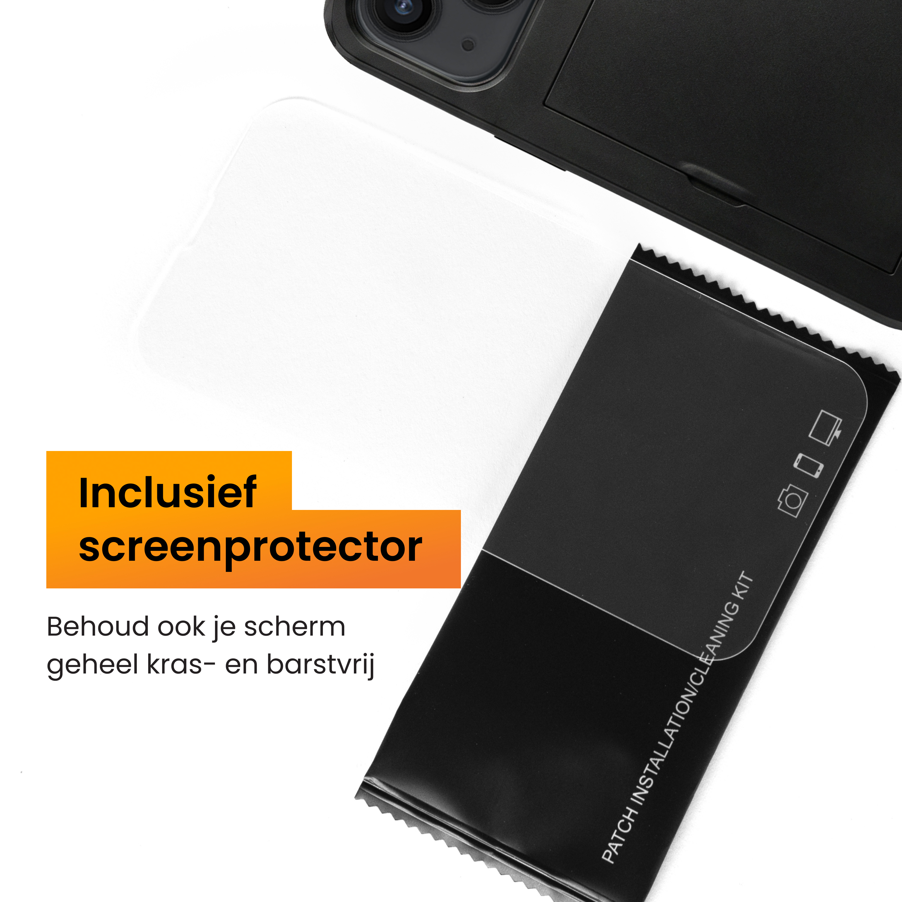 Zwart zakje met tekst "Patch Installation/Cleaning Kit".