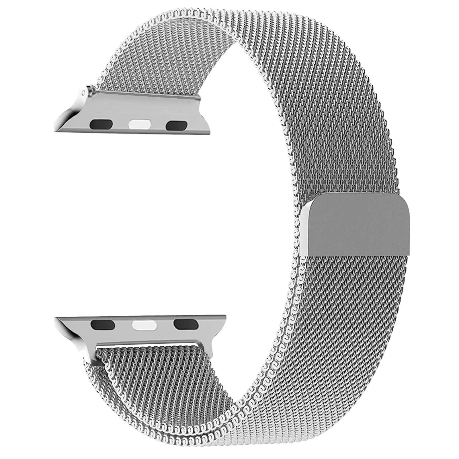 Correa plateada Milanesa para smartwatch con cierre magnético.