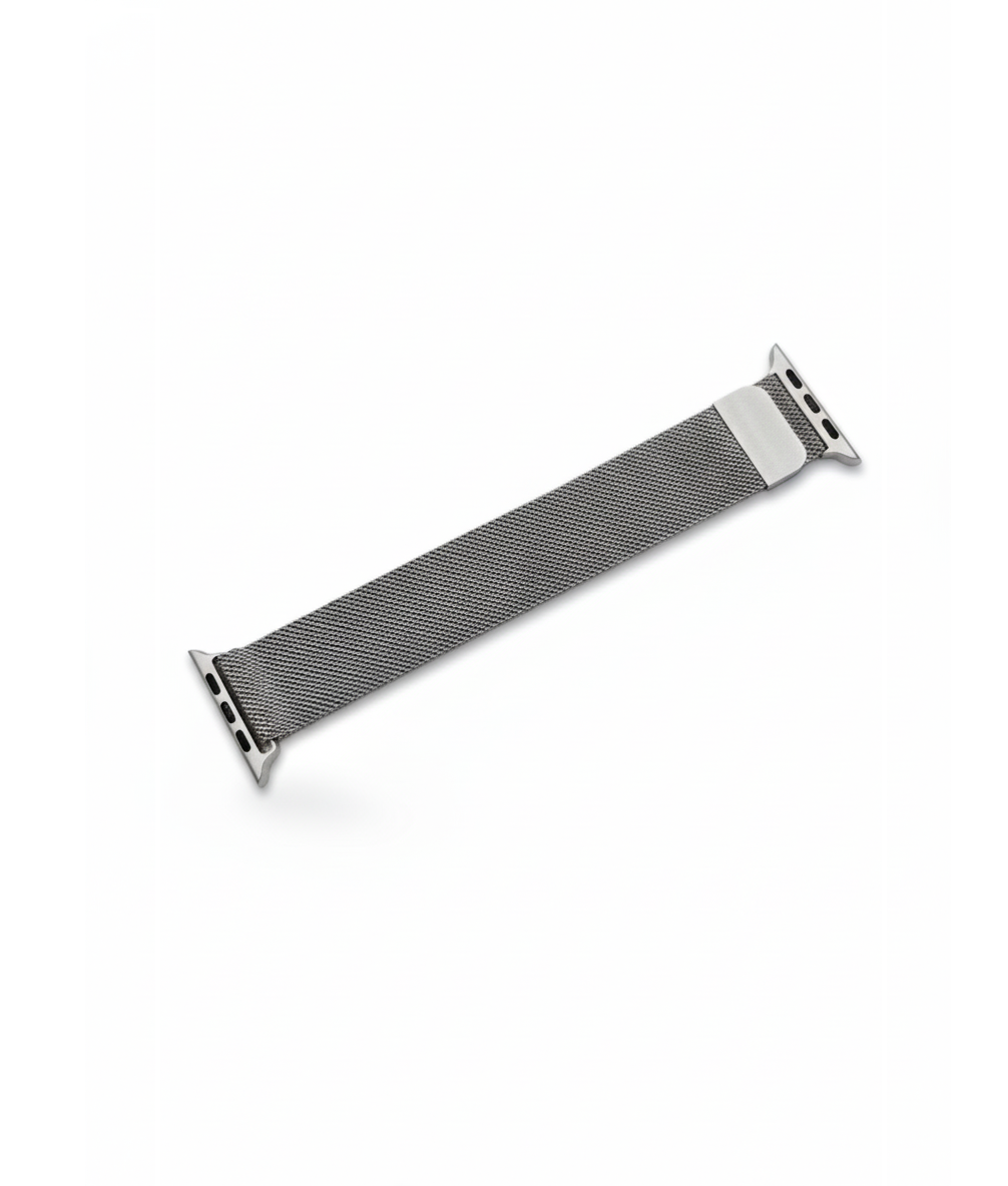 Correa Milanese gris para un smartwatch, sobre fondo blanco.