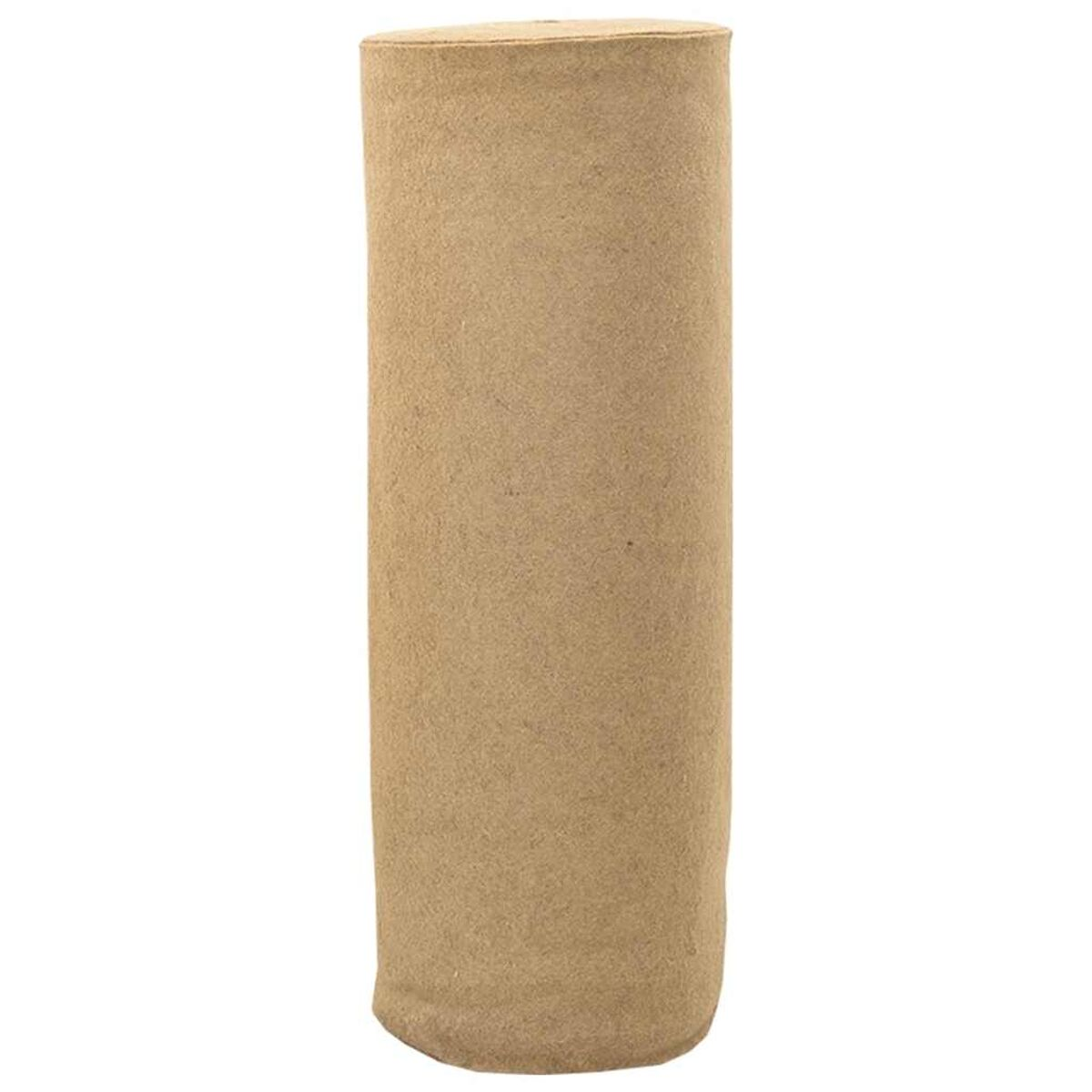 Un rotolo di materiale abbronzato in piedi.