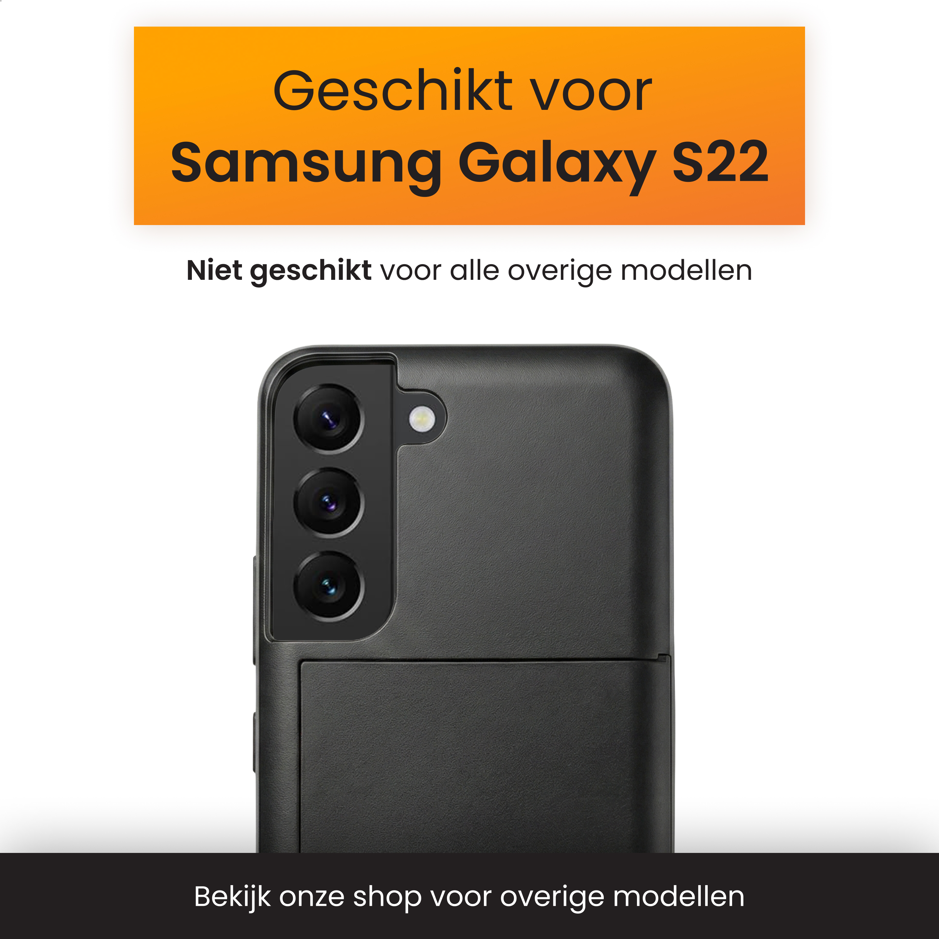 Coque noire pour Samsung Galaxy S22 avec module caméra.