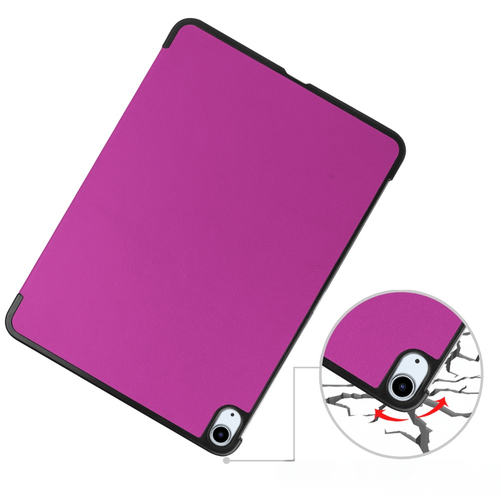 Una custodia per tablet rosa con bordo nero, primo piano di un ritaglio per fotocamera.