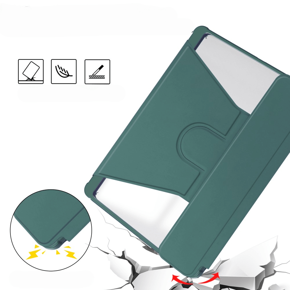 Étui de protection vert avec icônes protection chute, léger, résistant rayures.