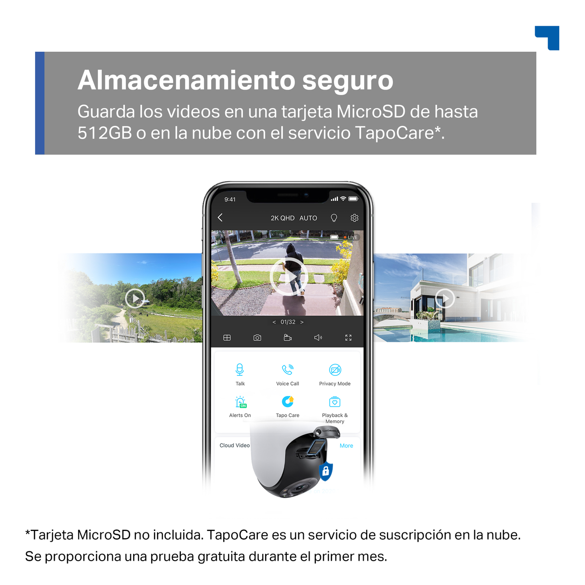 Bezpieczne przechowywanie: aplikacja pokazuje filmy na karcie microSD lub w chmurze.