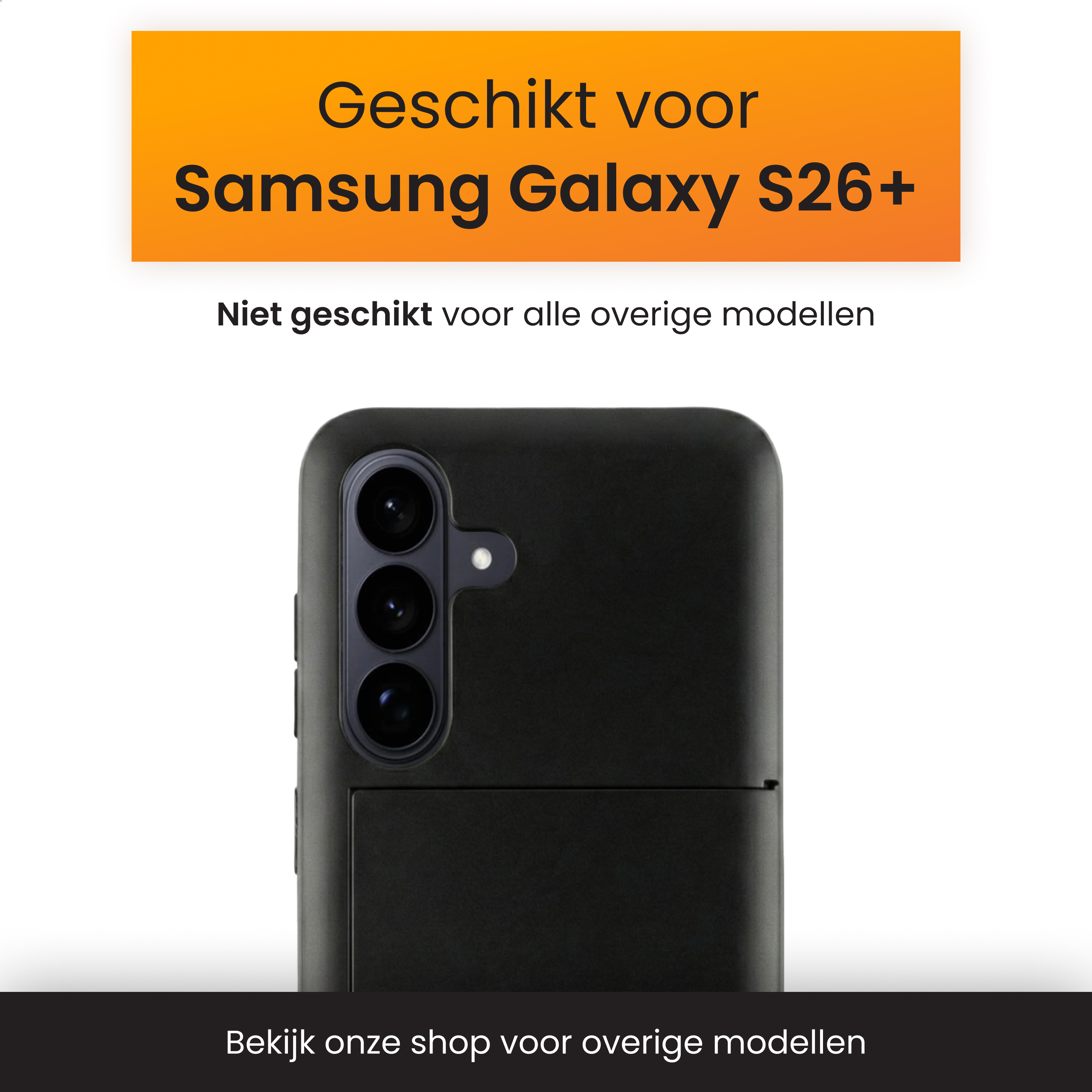 Coque noire pour Samsung Galaxy S26+. Convient à ce modèle.