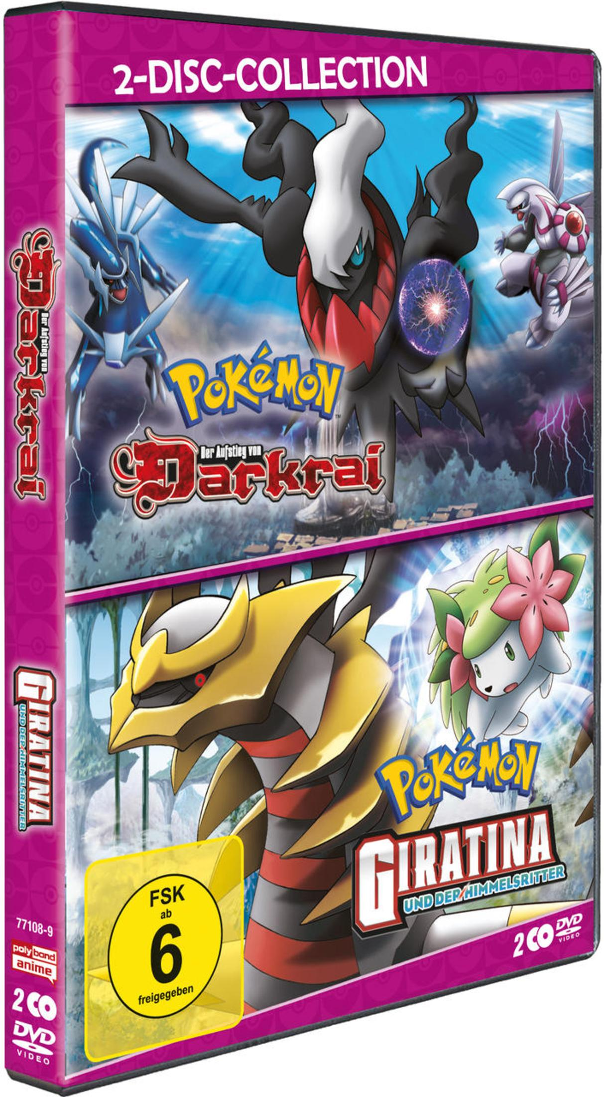 DVD-Cover mit Pokémon Darkrai und Giratina, mit FSK 6 Siegel.