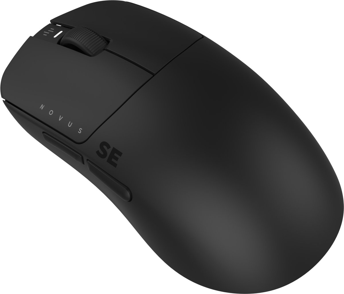 Schwarze Maus mit Scrollrad und zwei Tasten, 