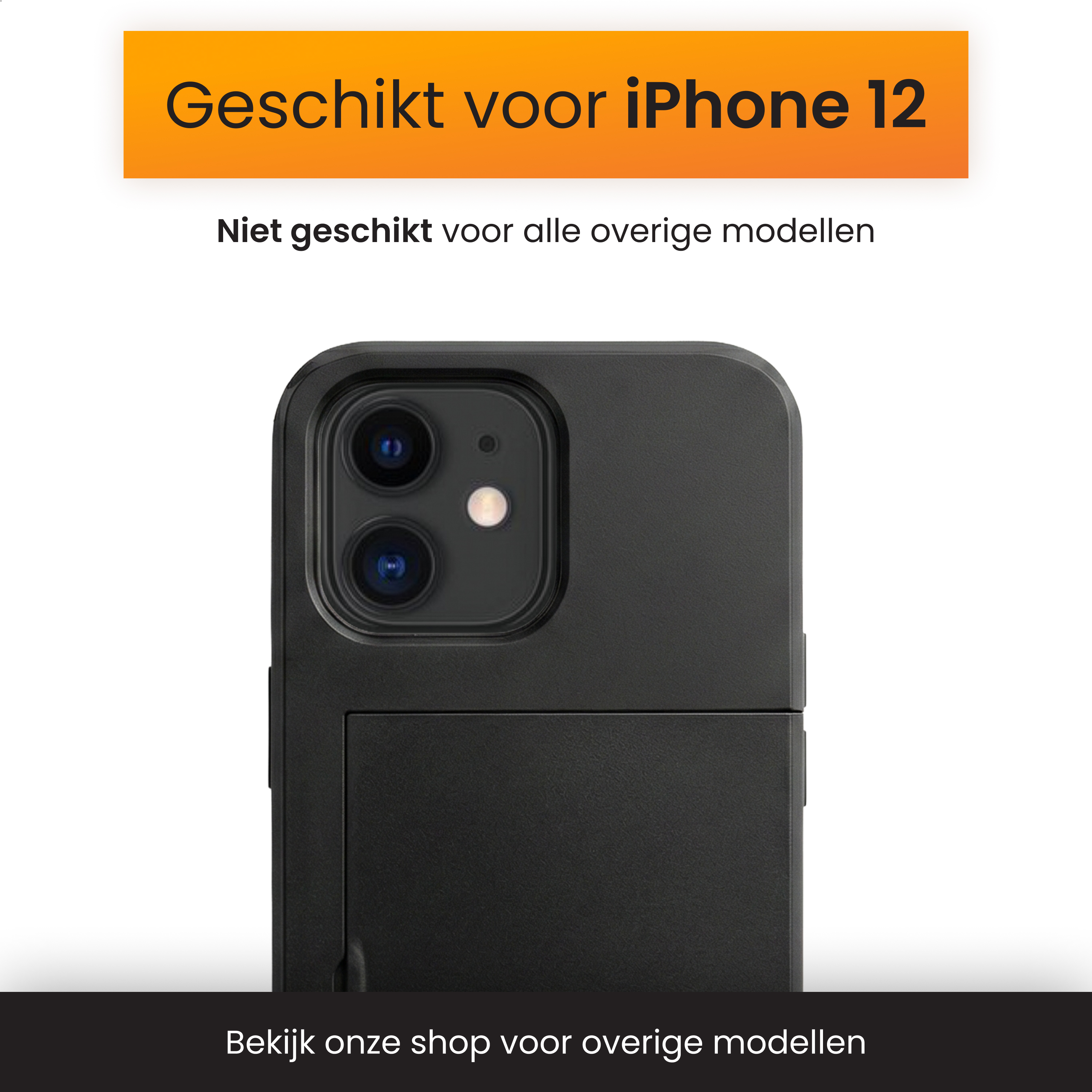 Coque noire pour iPhone 12 avec caméras.
