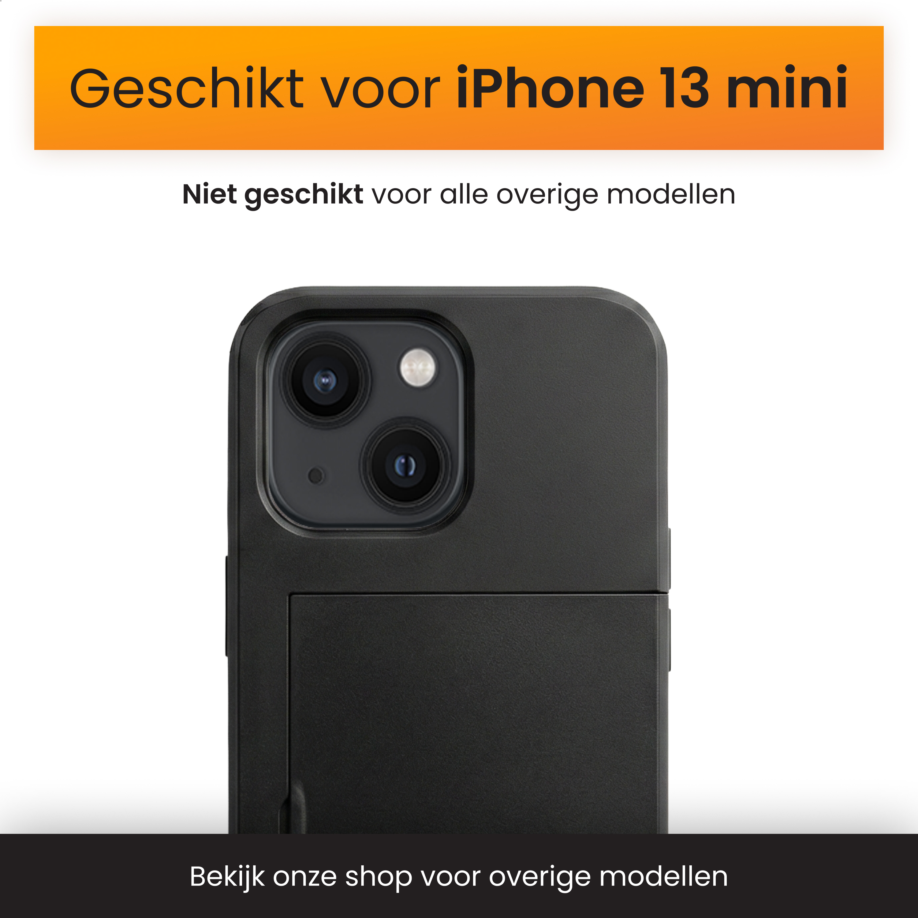 Schwarze iPhone 13 Mini Hülle. Geeignet für iPhone 13 Mini.