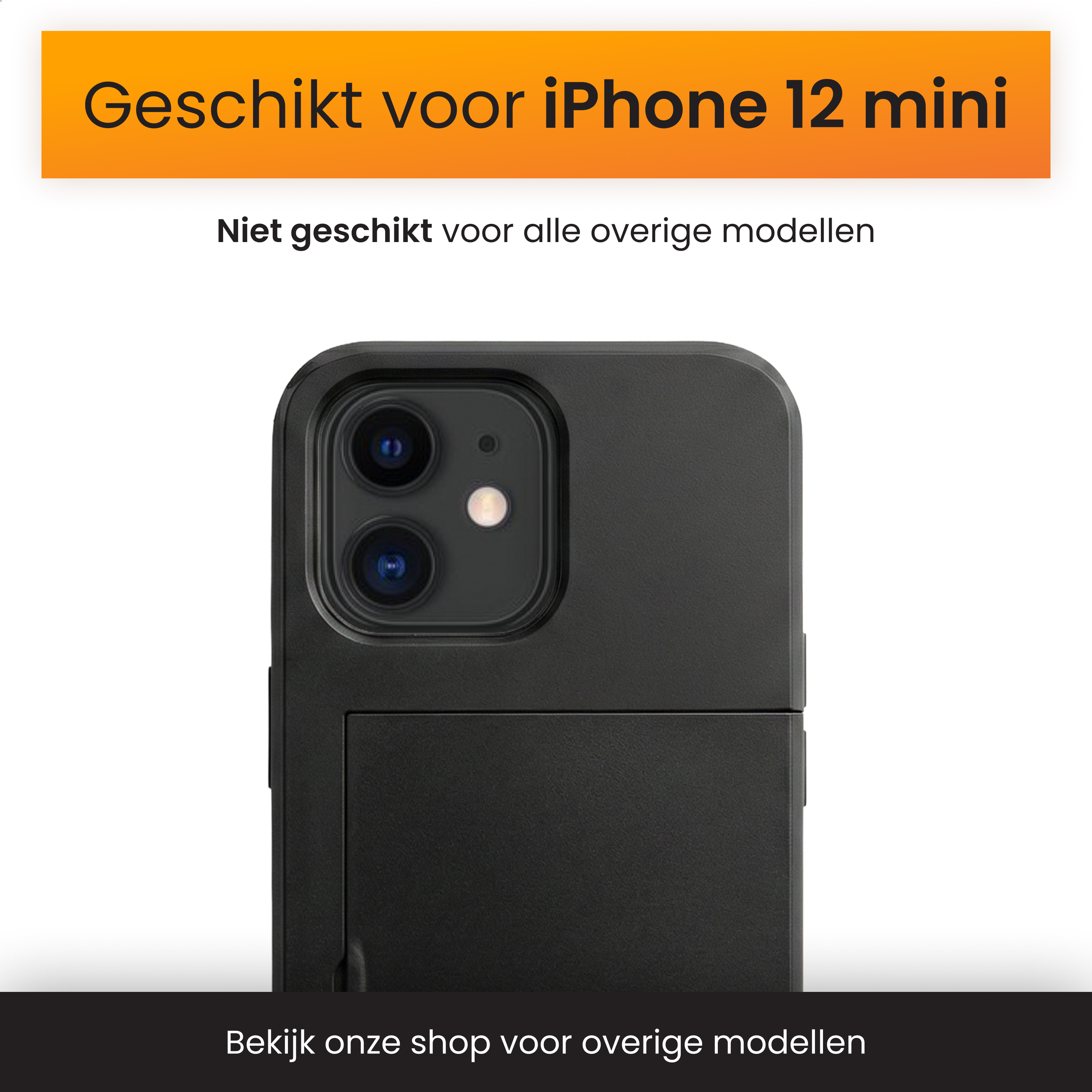 Coque noire pour iPhone 12 mini. Convient à l'iPhone 12 mini.