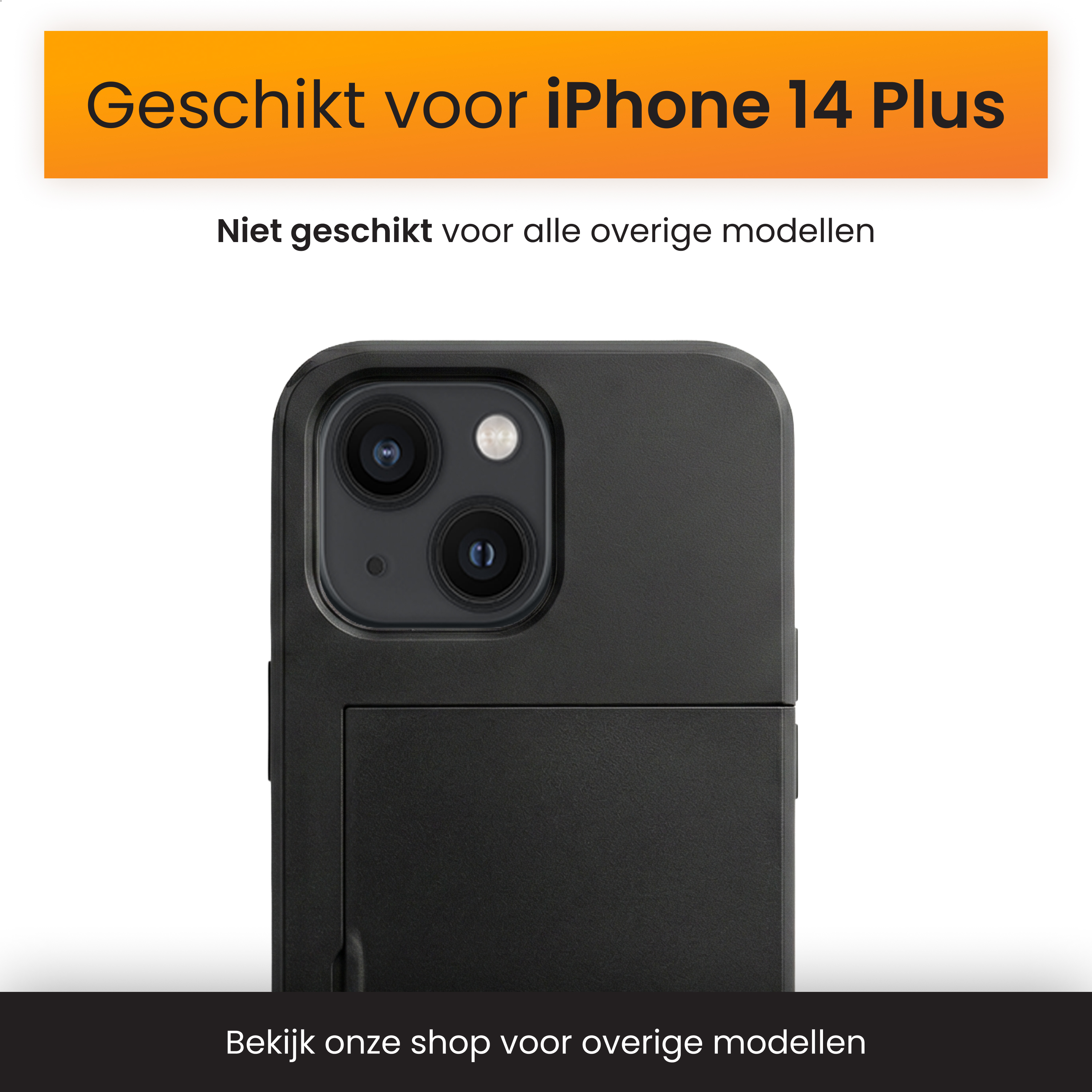 Coque noire pour iPhone 14 Plus avec module caméra.