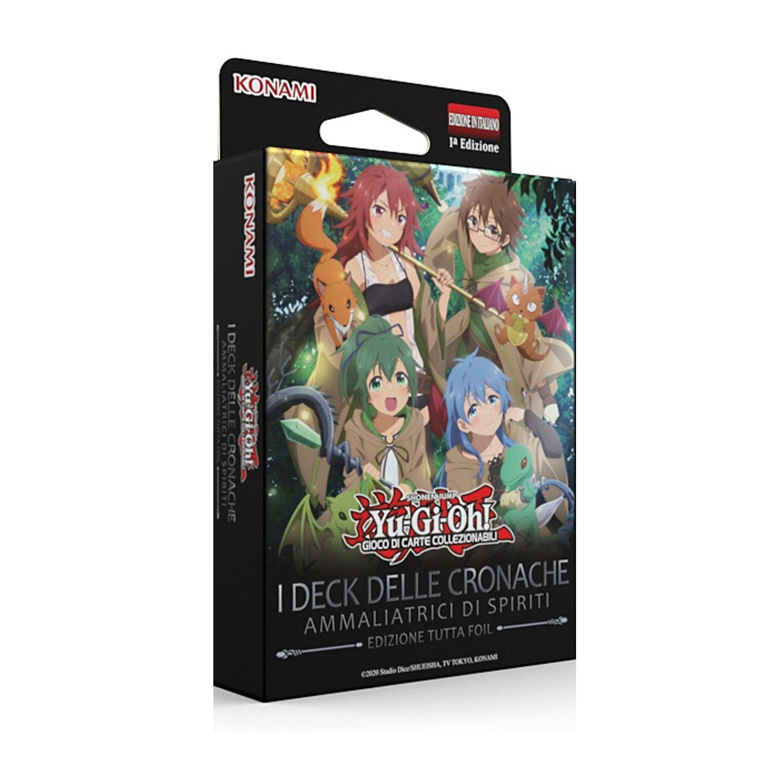Confezione gioco carte Yu-Gi-Oh! con personaggi anime, edizione italiana.