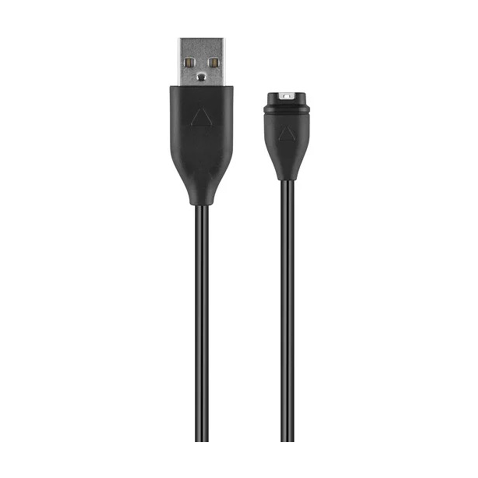 Czarny kabel ładujący USB z wtyczką USB-A i własnym portem ładowania.