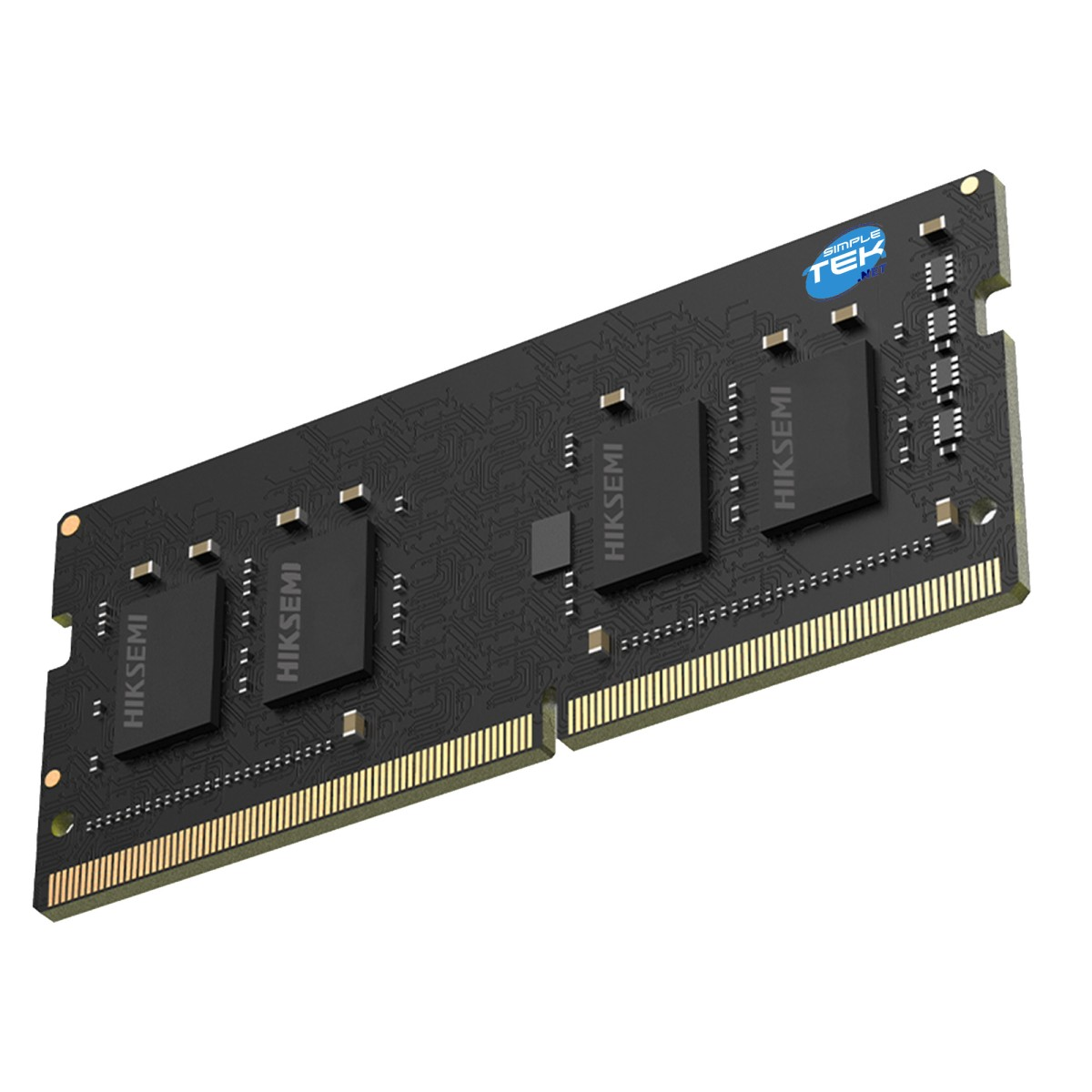 Ein schwarzes Computer-RAM-Modul mit goldenen Kontakten und HIKSEMI-Chips.