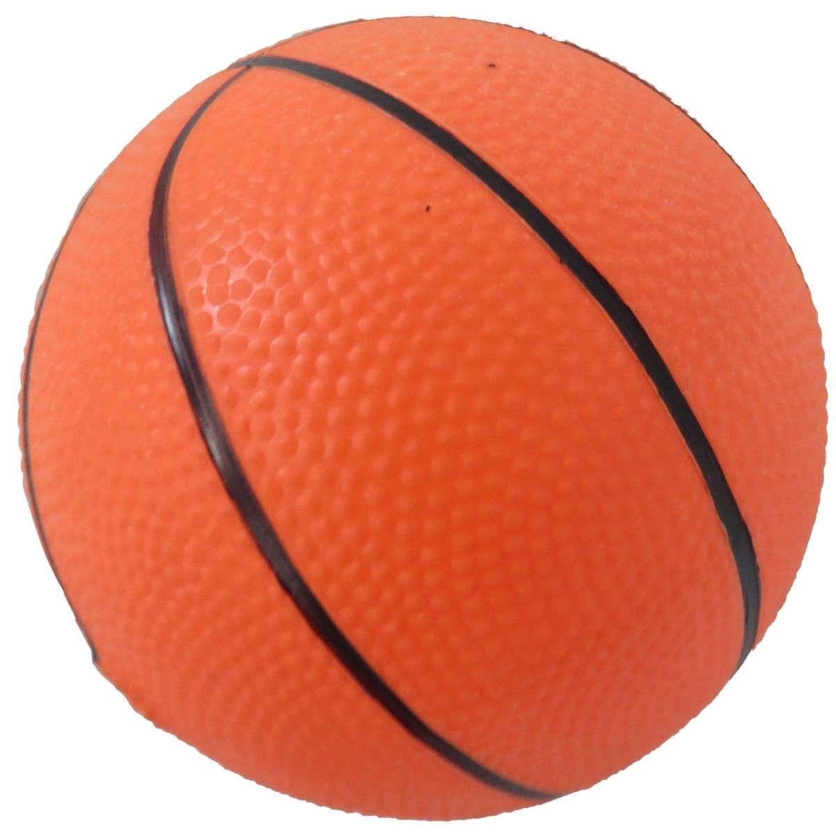 An orange basketball with black lines, close-up view.