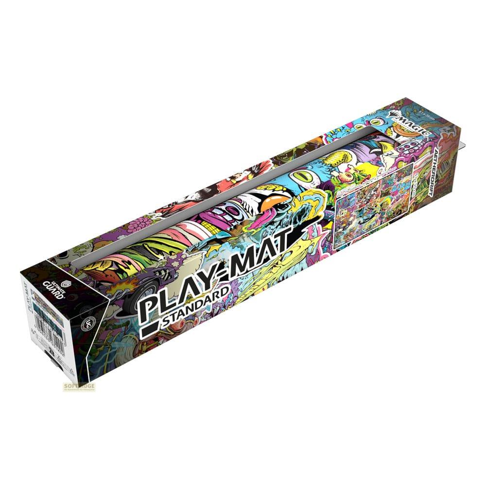 Confezione tappetino da gioco con arte fumetto colorata e testo 'PLAY-MAT STANDARD'.