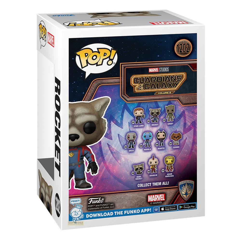 Funko Pop! Box für Guardians of the Galaxy Vol. 3 mit Rocket Raccoon Figur.