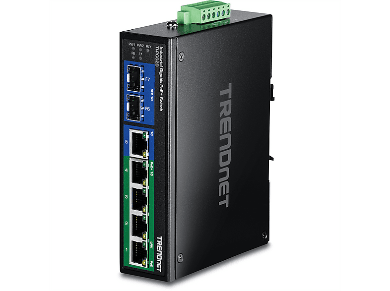 TRENDNET TI-PG62B 6port Switch PoE+ 2SFP Industrial Gigabit PoE Gigabit ...