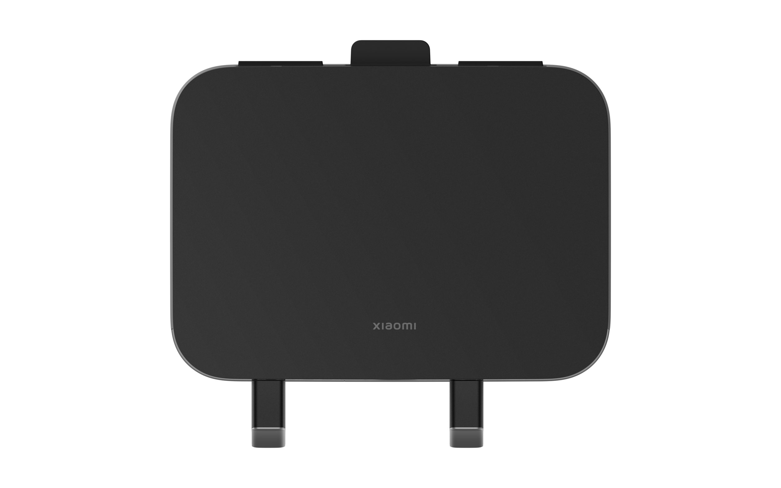 Czarna ładowarka Xiaomi z dwoma bolcami, na białym tle.