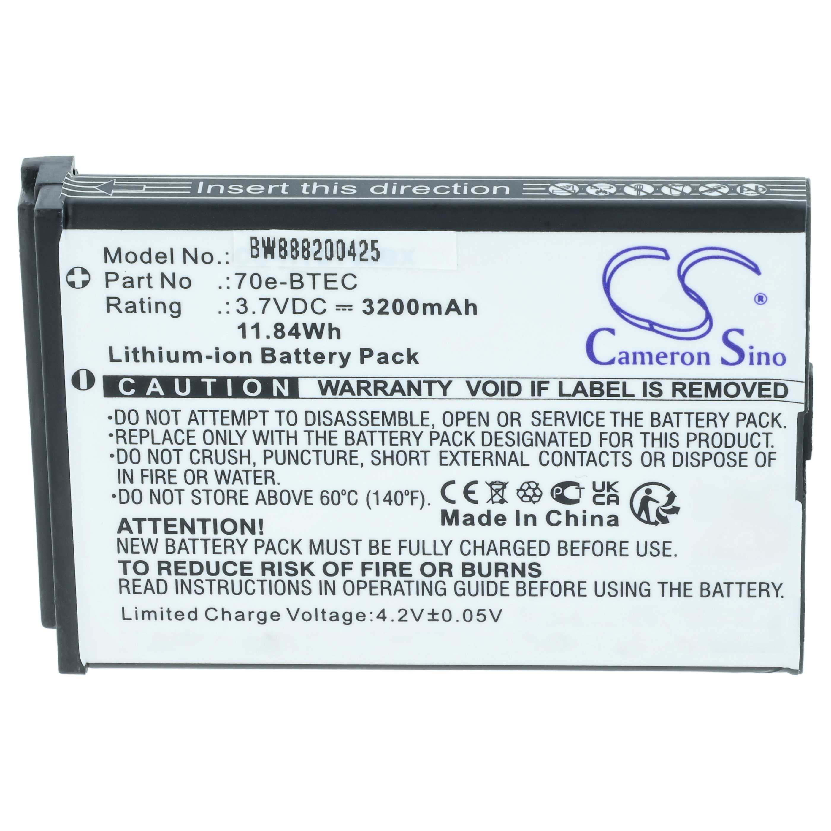 Ein Lithium-Ionen-Akku mit Modellnummer BW888200425 von Cameron Sino.