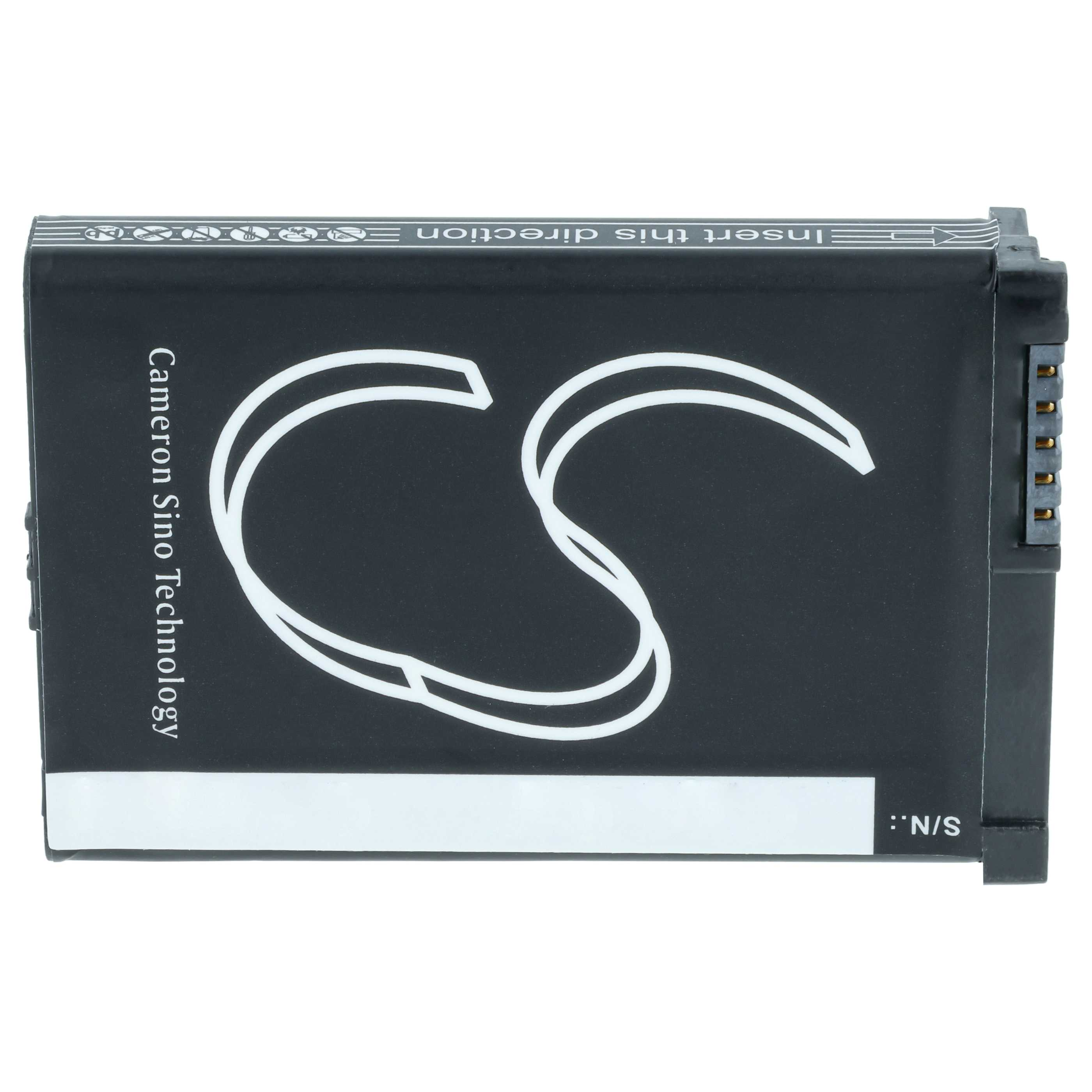 Schwarzer Akku mit weißem CS-Logo und Beschriftung.