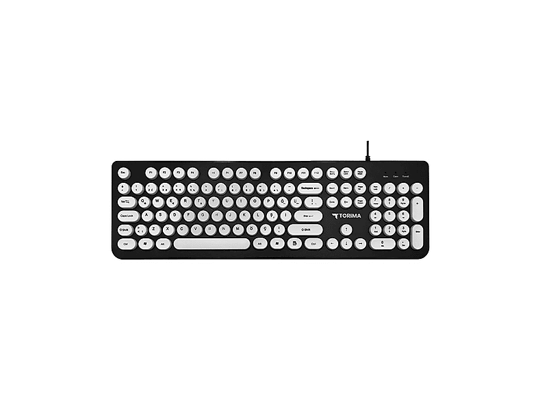 TORIMA TK09 Retro Daktilo Görünümlü Q Kablolu Klavye Siyah