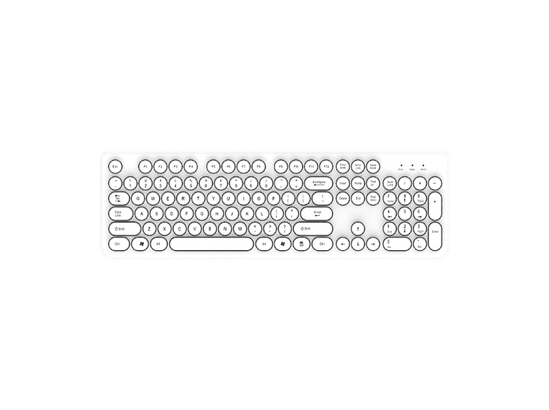 TORIMA TK09 Retro Daktilo Görünümlü Q Kablolu Klavye Beyaz