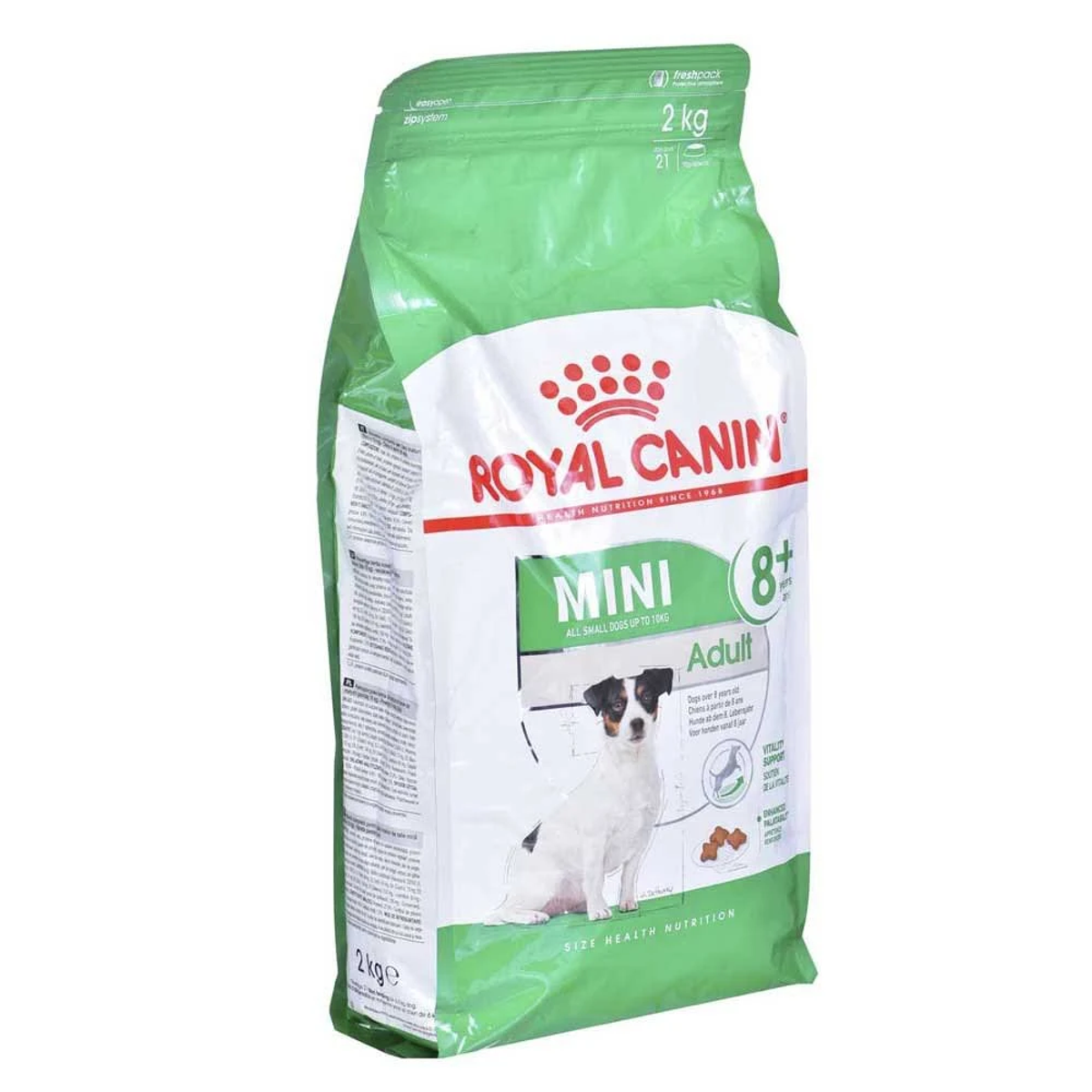 Worek 2 kg karmy suchej Royal Canin dla mini dorosłych psów od 8 lat.