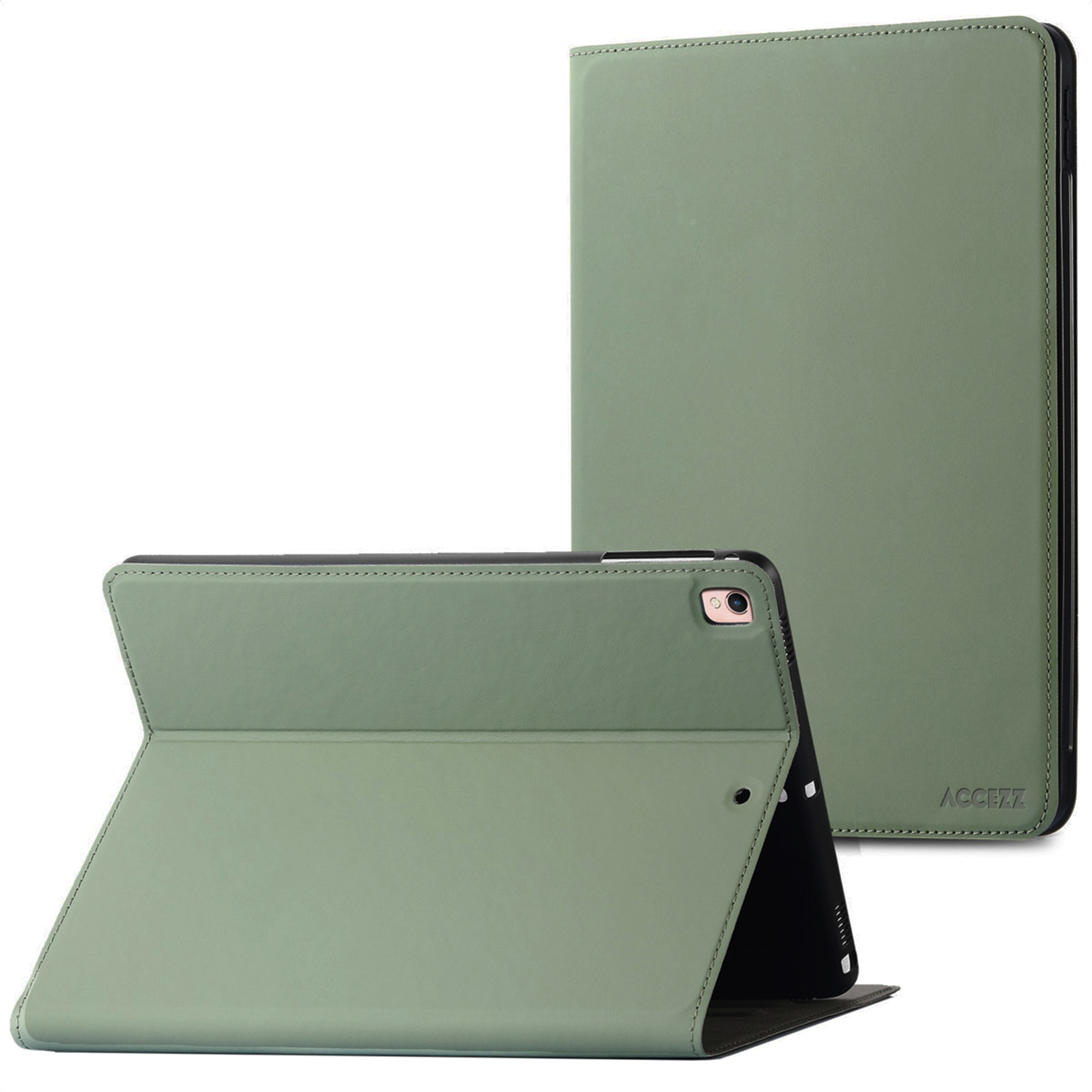 Groene tablethoes, open en gesloten.