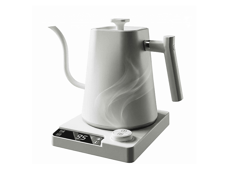 DEBUY Schwanenhals Temperaturwahl 1L 1200W Wasserkocher, Weiß