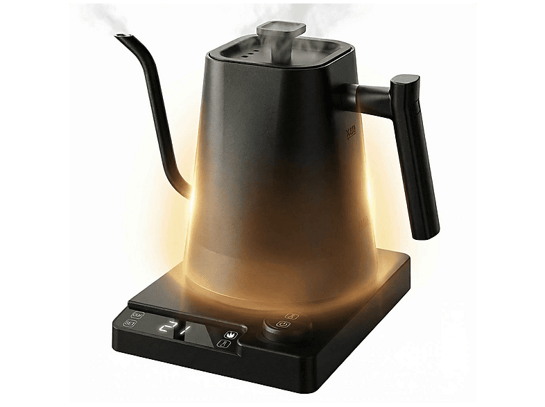 DEBUY Schwanenhals Temperaturwahl 1L 1200W Wasserkocher, Schwarz