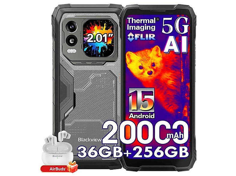 BLACKVIEW XPLORE 1 Pro 5G Mit Kopfhörer 256 GB Schwarz Dual SIM