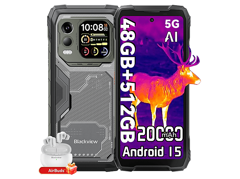 BLACKVIEW XPLORE 1 Pro 5G Mit Kopfhörer 512 GB Schwarz Dual SIM