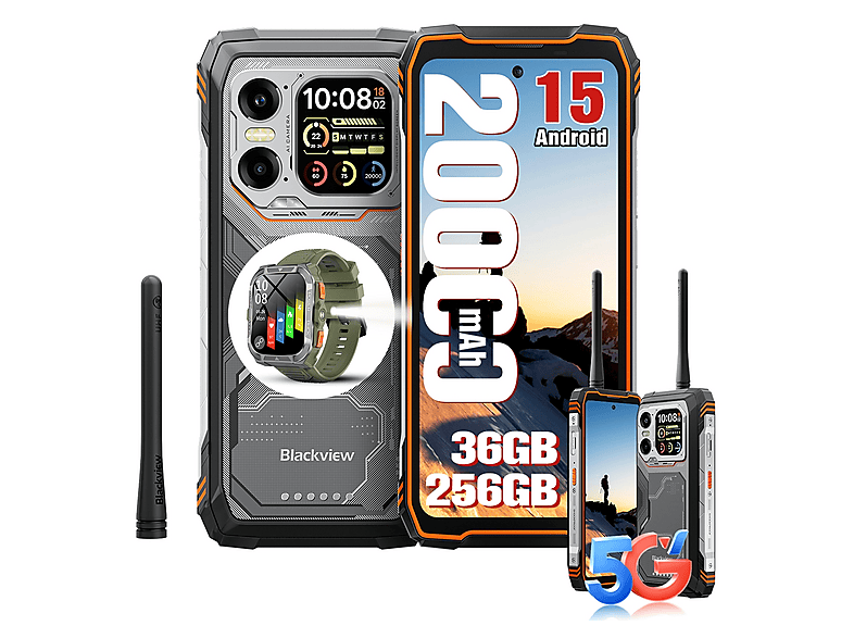 BLACKVIEW XPLORE 1 Walkie Talkie 5G Mit Smartwatch 256 GB Orange Dual SIM
