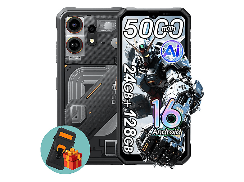 OSCAL MARINE 3 Mit Ledertasche 128 GB Schwarz Dual SIM