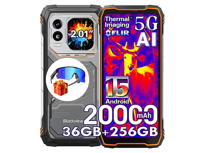 BLACKVIEW XPLORE 1 Pro 5G Mit Smartbrille 256 GB Orange Dual SIM