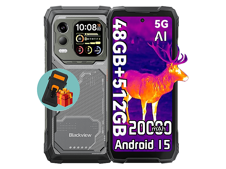 BLACKVIEW XPLORE 1 Pro 5G Mit Ledertasche 512 GB Schwarz Dual SIM