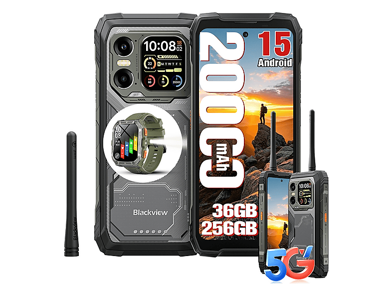 BLACKVIEW XPLORE 1 Walkie Talkie 5G Mit Smartwatch 256 GB Schwarz Dual SIM