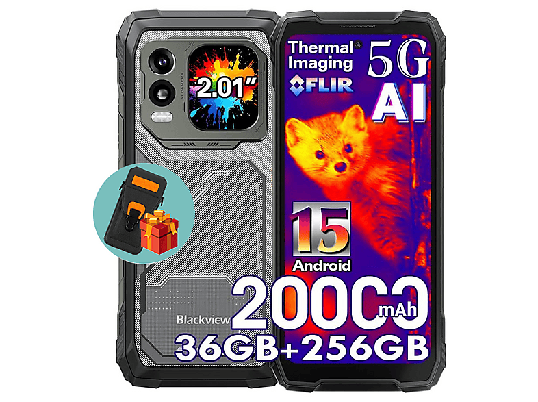 BLACKVIEW XPLORE 1 Pro 5G Mit Ledertasche 256 GB Schwarz Dual SIM