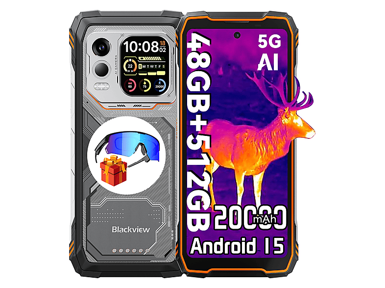 BLACKVIEW XPLORE 1 Pro 5G Mit Smartbrille 512 GB Orange Dual SIM